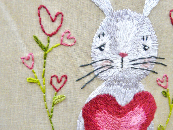 embroidery valentine rabbit pattern