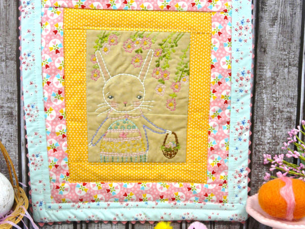 bunny & eggs easter embroidery quilt pattern