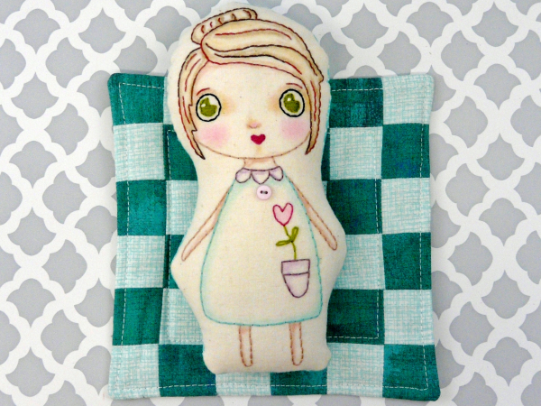 big eyed pocket doll hand embroidery pattern