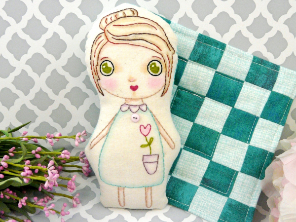 big eyed pocket doll hand embroidery pattern