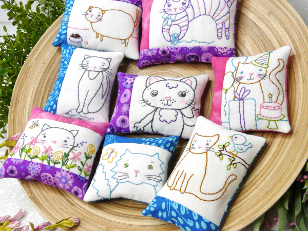 kitty cat kitten embroidery 8 designs pattern