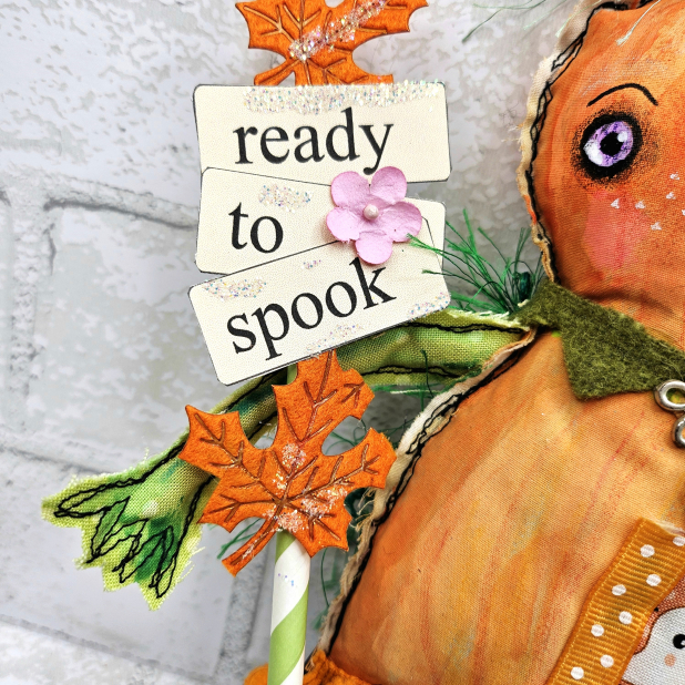 pumpkin art doll muslin painted ooak collectable