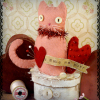 Valentine Kitty Cat Make DO pattern banner doll