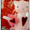 Love U...Kitty cat felt wool banner doll pattern, #351