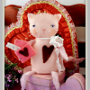 Love U...Kitty cat felt wool doll pattern, #351