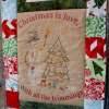 Snowman trimming tree embroidery quilt pattern