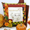 kitty cat balloon month november pillow embroidery pattern