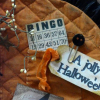 Vintage Halloween treasures pocket wallhanging pattern bingo tag