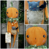 Peter Pumpkin doll and kitty cat pal pattern-prim primitive halloween