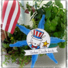 Patriotic Americana ornaments and banner pattern bunny