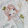 mermaid under the sea embroidery quilt