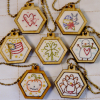 mini hexie embroidery pendant designs
