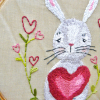 embroidery valentine rabbit pattern