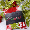 Cheers chalk board embroidery christmas ornaments pattern