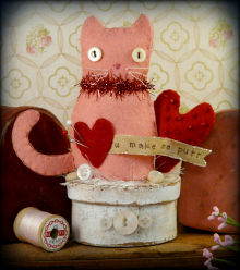 Valentine Kitty Cat Make DO pattern Valentine Kitty Cat Make DO pattern pincushion