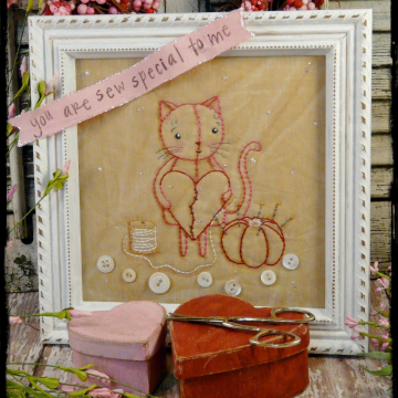 You are sew special to me kitty cat embroidery pattern #322