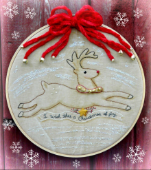 I wish thee a Christmas of joy Reindeer embroidery pattern #346