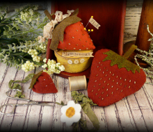 Strawberry pincushion, needlecase, and scissors fob pattern #330 Strawberry pincushion, needlecase, and scissors fob pattern #330
