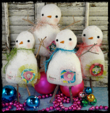 Sweet sugar plum Snowmen pattern Christmas Wool Snowman Pattern - 2013 bowl filler ornaments ornies doll
