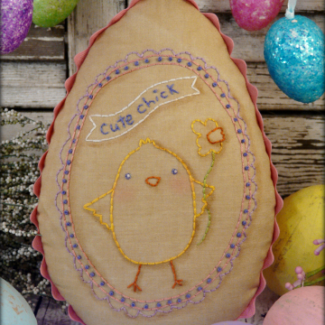 Cute Chick Easter egg pattern pillow #325