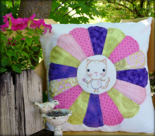 Do small things with great love easy applique & embroidery pattern dresden plate applique kitty cat embroidery