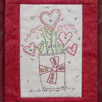 Valentine Bouquet stitchery pattern