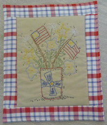 Patriotic Bouquet stitchery pattern Patriotic Bouquet stitchery pattern flag