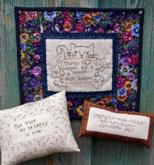 Sweet Sayings Quilt Stitchery pattern cat tabby