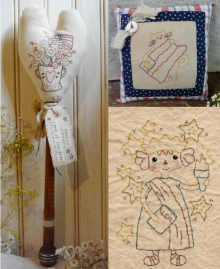 America, Land of the free, stitchery pattern 3 pillow design