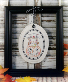 cute kitty cat hat halloween girl pattern