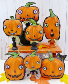 Haunted Pumpkin Patch pattern #396 easy painted pumpkins tutorial pattern