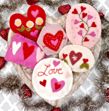 Sweet Valentine wool Ornaments Pattern 429