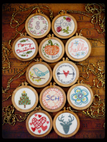 all holiday tiny embroidery necklace designs