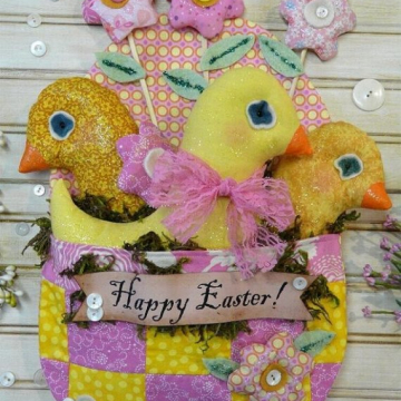 Happy Easter chicks & egg Pattern home decor