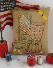 Yankee doodle Mousey stitchery pattern