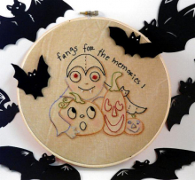 Fangs for the memories Halloween Stitchery pattern