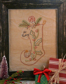 "No Peeking" Christmas Mouse Stocking stitchery pattern "No Peeking" Christmas Mouse Stocking stitchery pattern