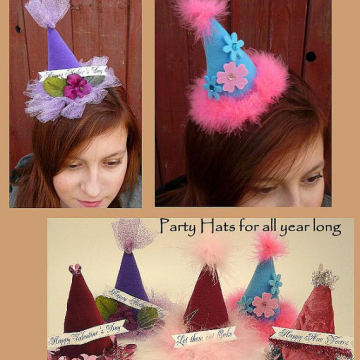Festive Party Hats with Banners pattern all holidays