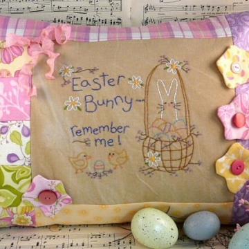 Easter Bunny ...remember me Stitchery pillow pattern