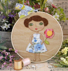 Vintage Garden Party Girl Stitchery pattern Vintage Garden Party Girl Stitchery pattern hoop art