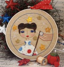 Life, liberty, & Freedom Stitchery hoop art pattern girl flag