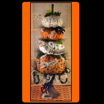 A Jolly halloween to you pattern stack pumpkins banner