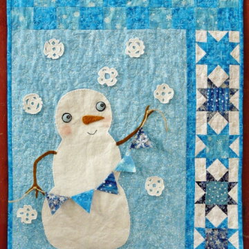 Wish upon a snowflake quilt pattern snowman banner