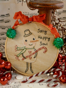 Jolly Happy Soul embroidery pattern snowman