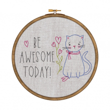 Be awesome today cat stitchery Pattern - embroidery sheet kitty