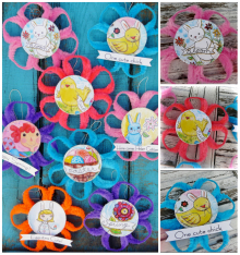 Easter ornaments and banner chenille stem pattern #355 flower art