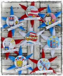Patriotic Americana ornaments 8 banner pattern #358.