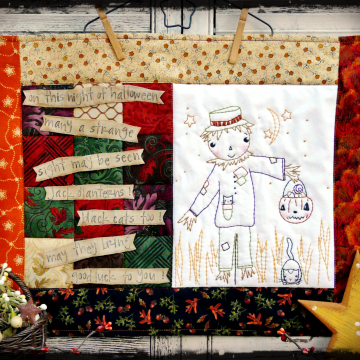 On this night of Halloween pattern scarecrow quilt