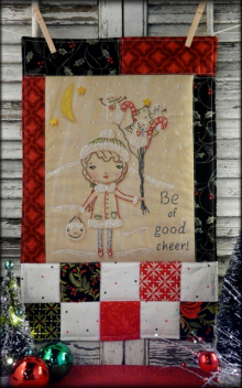 Be of Good Cheer embroidery quilt pattern #367 Christmas embroidery quilt pattern girl