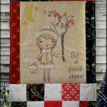 Christmas embroidery quilt pattern girl